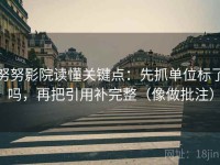 努努影院读懂关键点：先抓单位标了吗，再把引用补完整（像做批注）