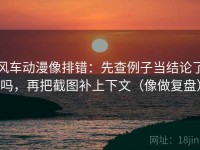 风车动漫像排错：先查例子当结论了吗，再把截图补上下文（像做复盘）