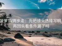 菠萝TV两步走：先把镜头选择写明，再回头看条件漏了吗