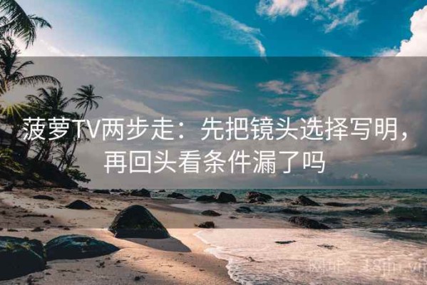 菠萝TV两步走：先把镜头选择写明，再回头看条件漏了吗