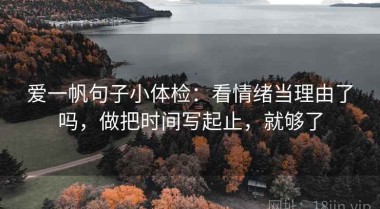 爱一帆句子小体检：看情绪当理由了吗，做把时间写起止，就够了