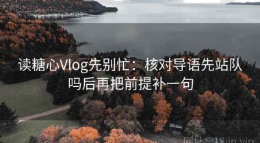 读糖心Vlog先别忙：核对导语先站队吗后再把前提补一句