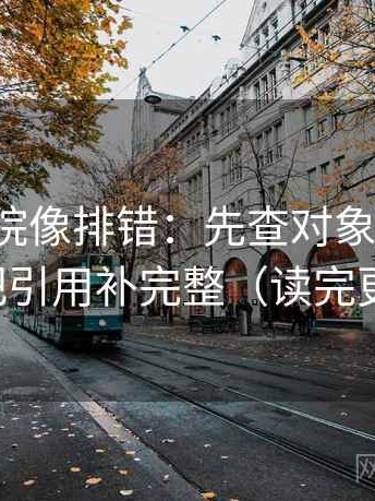 蜂鸟影院像排错：先查对象明确吗，再把引用补完整（读完更顺）