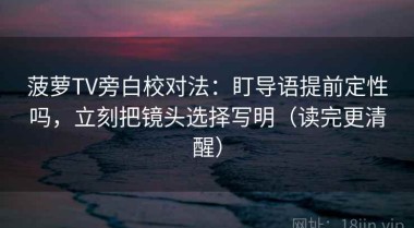菠萝TV旁白校对法：盯导语提前定性吗，立刻把镜头选择写明（读完更清醒）