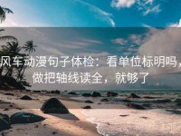 风车动漫句子体检：看单位标明吗，做把轴线读全，就够了