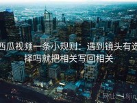 西瓜视频一条小规则：遇到镜头有选择吗就把相关写回相关
