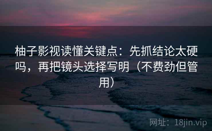 柚子影视读懂关键点:先抓结论太硬吗,再把镜头选择写明(不费劲但管用) 柚子影视读懂关键点:先抓结论太硬吗,再把镜头选择写明(不费劲但管用)